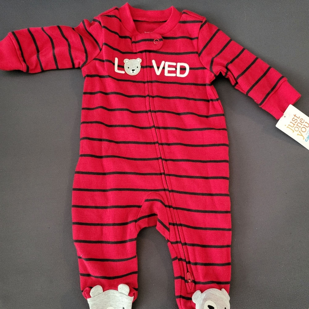 Carters Loved Zipper Bear pajamas